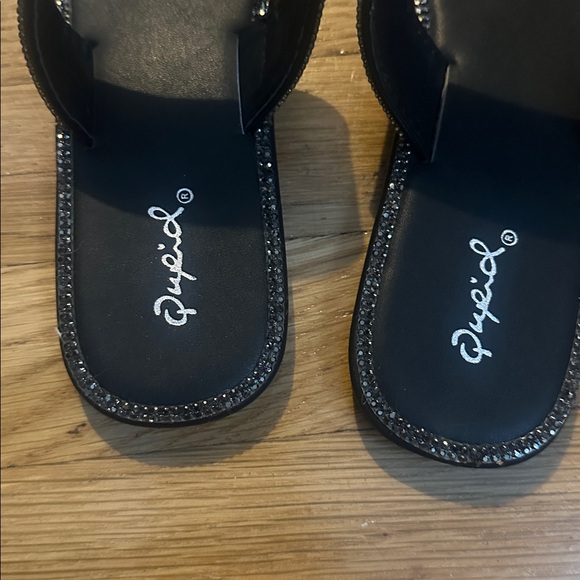 Black Rhinestone Sandals - Picture 4 of 5